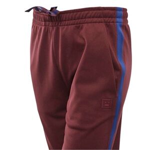 Acne Studios Norwich Face Burgundy Track Pants Blue Side Stripe Large